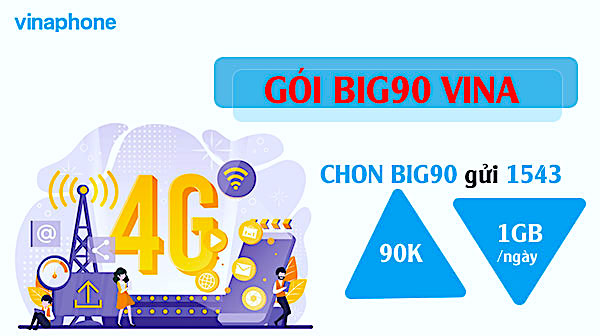 Gói BIG90 VinaPhone – Đăng ký có ngay 30Gb data chỉ 90k/tháng